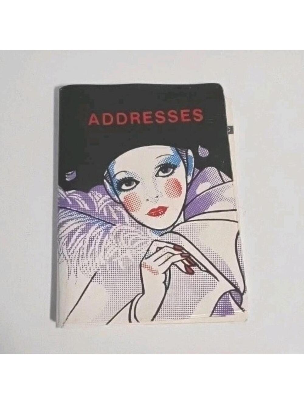 Petite Vintage Pierrot Clown Address Book Booklet 1980s Pierrot Plastic cover